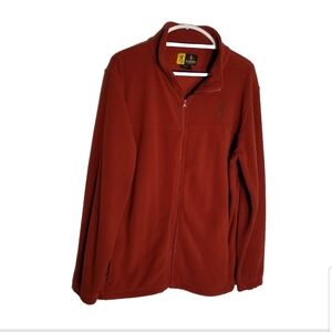Browning Fleece Jacket Men's Medium Full Zip Dark Rust Hunting Outdoors